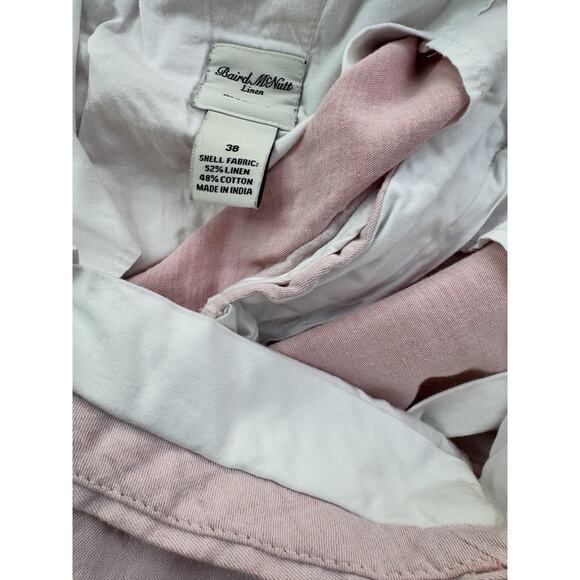 Baird McNutt Murano Linen Shorts Mens Size 38 Light Pink Beach College Preppy - Picture 11 of 12